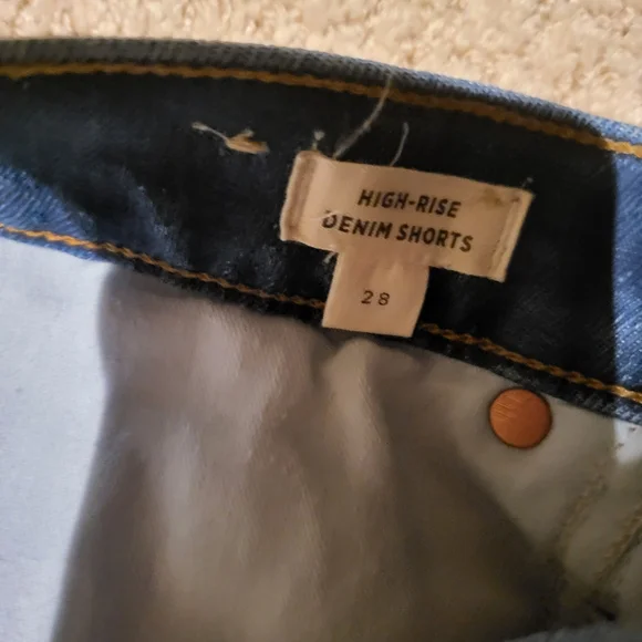 Madewell Cutoff High Rise Denim HIGH RISE Shorts Size 28 EUC - Picture 4 of 11